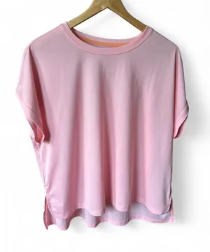 Active Top Ideology High-Low Baby Pink Mesh Athleisure Pilates Barre Gorpcore LG thumbnail 1