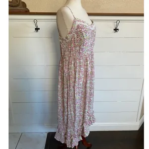 Scoop Ruffle Hem Sleeveless Midi Dress Multi Dainty Floral cottage M 8-10‎ NWT thumbnail 8