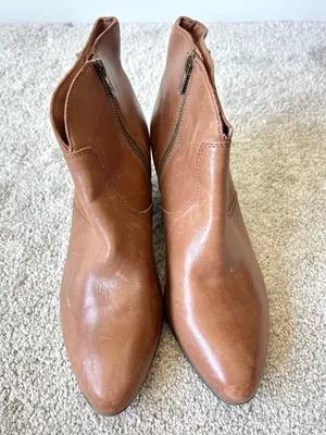 Frye Jennifer Ankle Booties Brown Leather Round Pointed Toe Western thumbnail 3