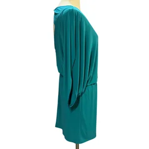 Jessica Simpson 6 Teal Draped Open Back Mini Dress Cocktail Party Wedding Date thumbnail 3