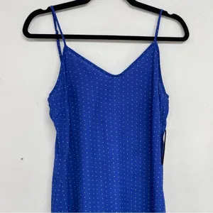 Lulus Blue Polka Dot Spaghetti Strap Casual Slip Dress Womens S Midi Coquette thumbnail 5