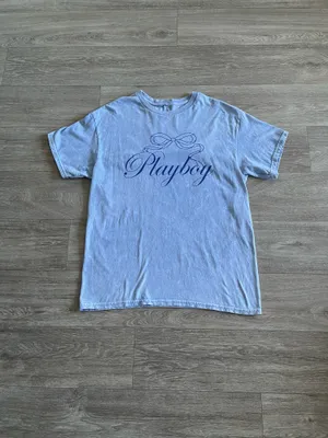 Playboy acid wash blue graphic tee - large thumbnail 2