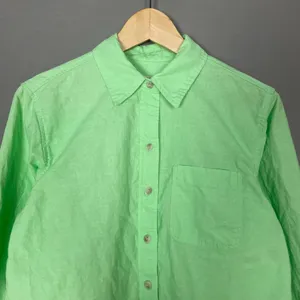 Universal Thread Crop Top Light Neon Green Cotton Linen‎ Size XS Long Sleeves thumbnail 7