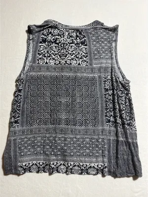 Style & Co Women's Sleeveless Patchwork Print Blouse XXL thumbnail 6