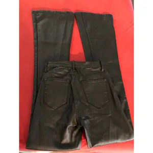 Edikted high rise black faux leather flare pants Size Small thumbnail 5