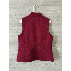 talbots women’s M lined puffer quilted zipper vest,‎ fuchsia color, lightweight thumbnail 3