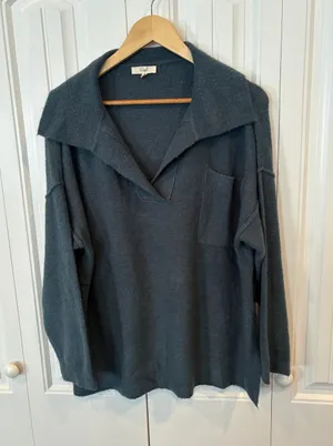Easel Blue/Gray Sweater Top Size‎ Small thumbnail 1