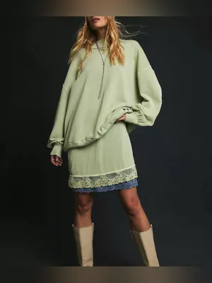 NWOT Free People We The Free Palm Springs Pullover - soft moss green - XS thumbnail 7