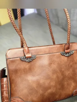 BUENO CognacBrown Shoulder Bag Western Embossed Braided Straps Accent Hardware thumbnail 13