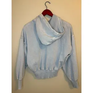 Aerie Blue Cropped Hoodie XS Soft Fleece Pullover Sweatshirt thumbnail 2
