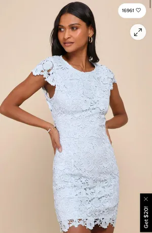 Lulus Romance Language Light Blue Backless Lace Dress thumbnail 1