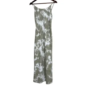 Thakoon Sleeveless Tie Dye Maxi Slip Dress Open Back Scoop Neck 0 Sage Green thumbnail 2
