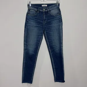 Moussy Vintage‎ Warren Skinny Blue Jeans Raw Hem Size 24 Designer Minimalist thumbnail 3