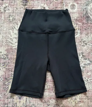 Aerie Ribbed Black Biker Shorts thumbnail 1
