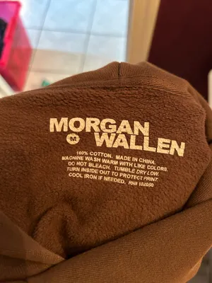 Brown Morgan Wallen Hoodie Size M thumbnail 3
