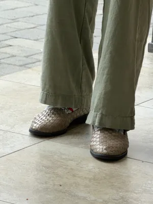 Cole Haan Woven Leather Flats Brown Slip On Loafers Made in Italy thumbnail 2