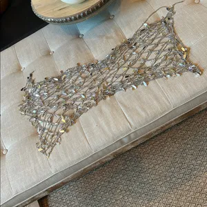 Non Signe Asymmetrical One Shoulder Tear Drop Chandelier Chain Dress thumbnail 3
