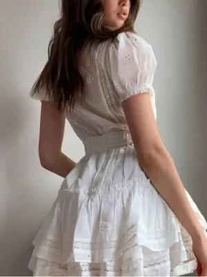 Aritzia Sunday Best Brier White Eyelet Lace Dress in Medium thumbnail 5