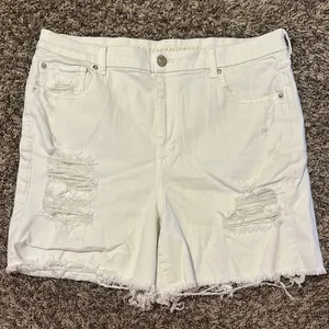 American Eagle Curvy Hi-Rise Shortie Jean Shorts 18 White thumbnail 1