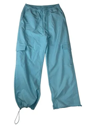 Gilly Hicks size medium Light Blue Cargo Pants sweats jogger wide leg thumbnail 1