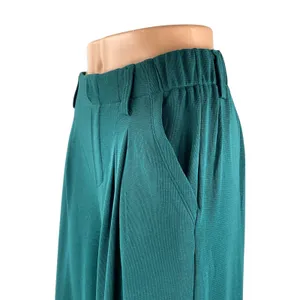 Halara Womens Green High Waisted Pleated Palazzo Wide Leg Trousers Dress Pants S thumbnail 3