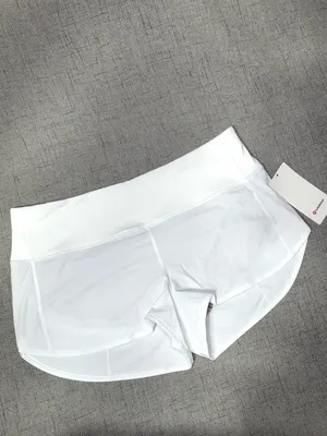 Lululemon Speed Up High Rise White Shorts Size 14 NWT thumbnail 5