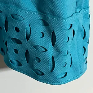 Reebok Womens Teal‎ Blue Halter Athletic Dress Built in Bra Laser Cut Eyelet S thumbnail 3