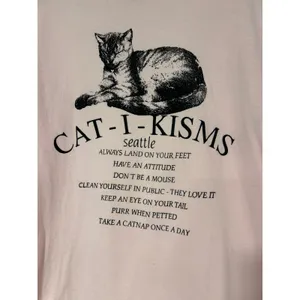 Hanes Beefy-T Cat-I-Kisms Seattle Graphic T Shirt Pink Women Large Cotton thumbnail 2