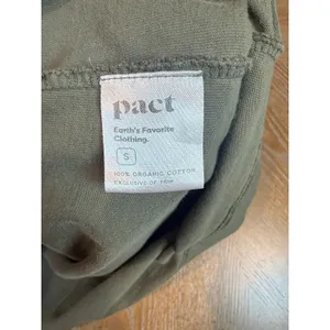 Pact Organic Cotton Polo Collared Shirt Dress Olive Green Pockets Size Small thumbnail 5