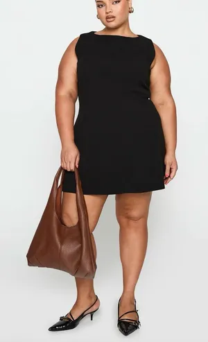 Princess Polly Black Sleeveless Mini Shift Dress thumbnail 1