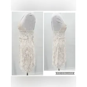 Victoria’s Secret Slip Dress Small Lace Ivory Sheer Chemise Coquette Whimsical thumbnail 9