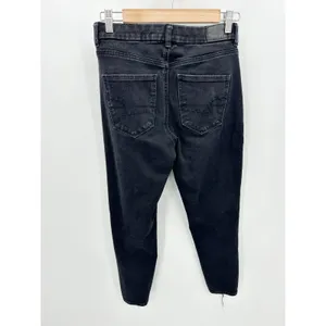 American Eagle Women 4 Short Black‎ Curvy Hi Rise Jegging Crop Button Fly Jeans thumbnail 2