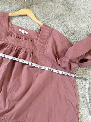Madewell Women’s Square Neck Peasant Top Oversized Boho in Antique Plum XL thumbnail 8