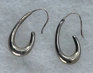 Sterling Silver teardrop style hook pierced earrings. thumbnail 1