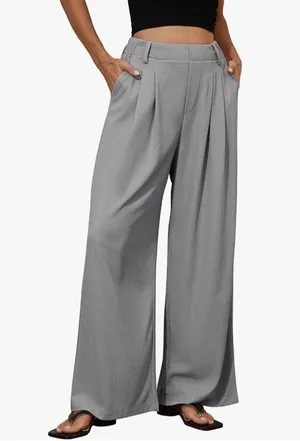 NEW High Waisted Career Waffle Dress Pants Trousers Pockets S thumbnail 6