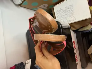 Coach Pink Leather Harlan Crossover Sandals thumbnail 6