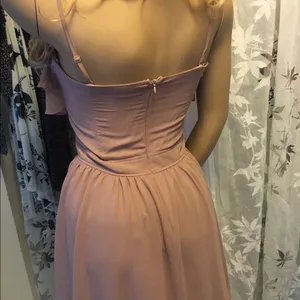 Double Zero Dusty Rose Hi Lo Ruffle Dress Large Layered Asymmetrical thumbnail 4