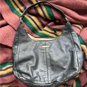 Cole Haan Black Leather zip top Hobo Bag shoulder bag thumbnail 3