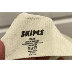 SKIMS Ribbed Crop Tank‎ Top Bone Off-White Womens XXS/XS BR-BRA-0107 Seamless thumbnail 3