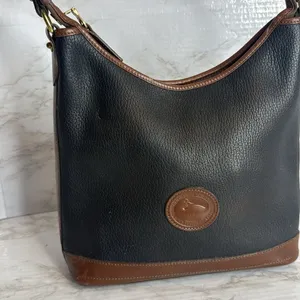 Vtg Dooney and Bourke Large Hobo‎ Black Leather Bag shoulder Purse thumbnail 2