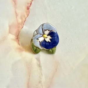 Blue floral pin thumbnail 2