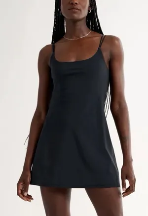Abercrombie & Fitch Travelers Dress Black Mini Size L Pickleball Tennis Hiking thumbnail 1