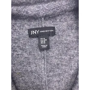 Jones New York‎ Blazer Women Medium Gray 100% Wool Knit Button Front Jacket thumbnail 2