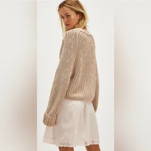 BEST Free People Sweet Nothing Cardi NWOT - Medium - Sandcastle Tan Beige Knit thumbnail 4