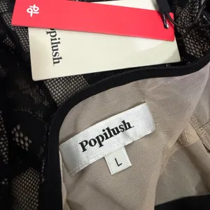 NWT Popilush Lace Shapewear Bodysuit Black V Neck Backless Thong Large thumbnail 6