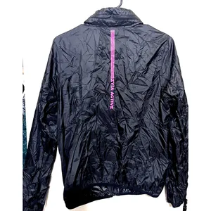 Zyia Windbreaker Jacket Black Active Full Zip Women's Size M‎ hooded packable thumbnail 4