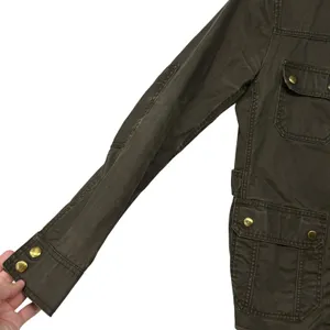 J.Crew Field Jacket‎ Womens Small Brown Cotton Utility Military Coat thumbnail 5