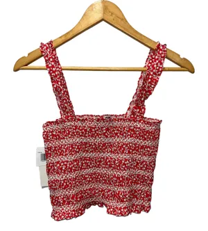 Smocked Organic Cotton Tank Dainty Blooms Size 6 Hibiscus thumbnail 2