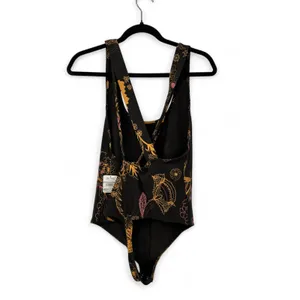 NWT Free People | L | Something Bodysuit Dark Floral Tank Sleeveless Top thumbnail 8