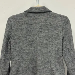 Ann Taylor Loft Gray Herringbone‎ Knit Blazer Jacket Wool Blend Small Career thumbnail 5